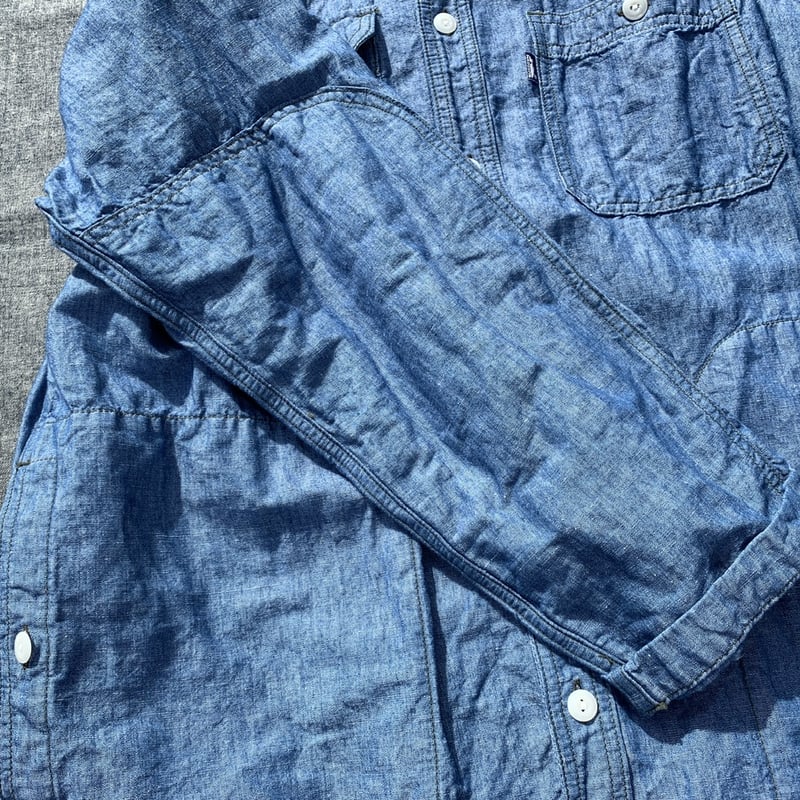 NAOSHIYA CUSTOM FACTORY バンドカラーのシャンブレーシャツJKT | N