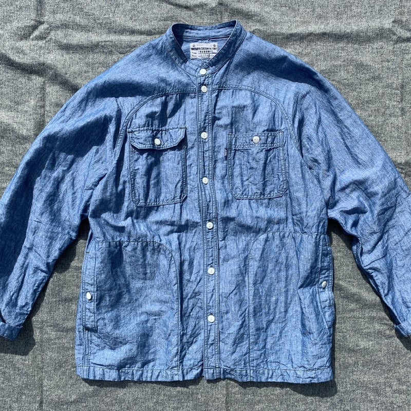 NAOSHIYA CUSTOM FACTORY バンドカラーのシャンブレーシャツJKT NAOSHIYA CUSTOM FACTORY バンドカラーのシャンブレーシャツJKT