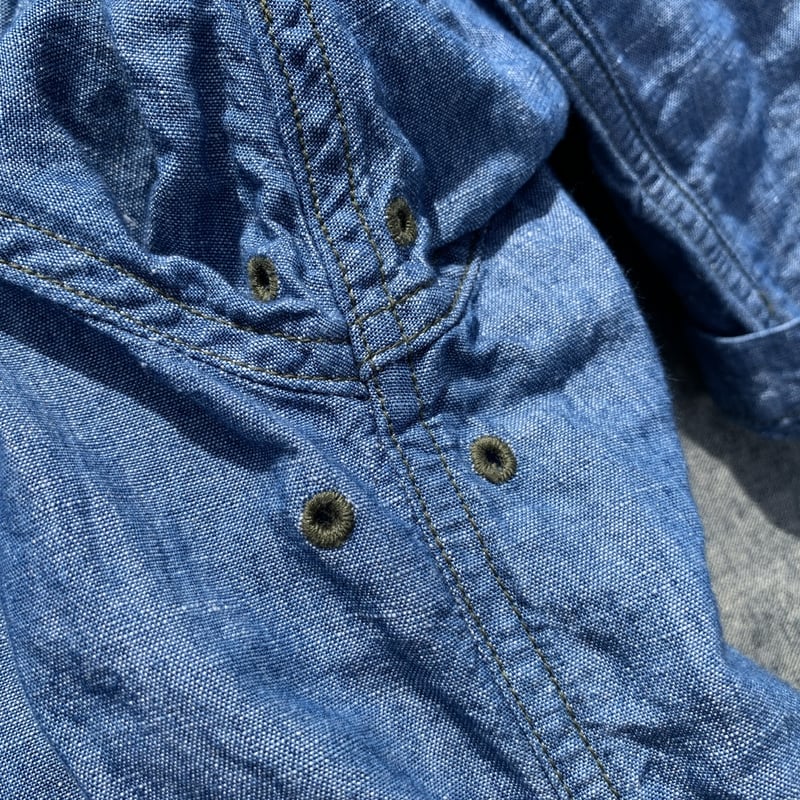 NAOSHIYA CUSTOM FACTORY バンドカラーのシャンブレーシャツJKT NAOSHIYA CUSTOM FACTORY バンドカラーのシャンブレーシャツJKT