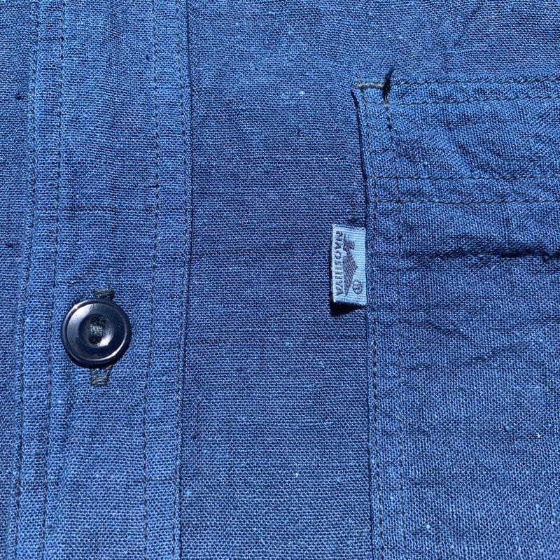 naoshiya 青かすりシャツ 日本の伝統生地で現代服を作る 「かすりのワークシャツ」 そめ