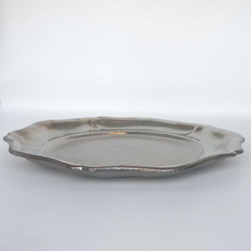 木村 年克 銀化鉄釉 花リム皿 | knot Online