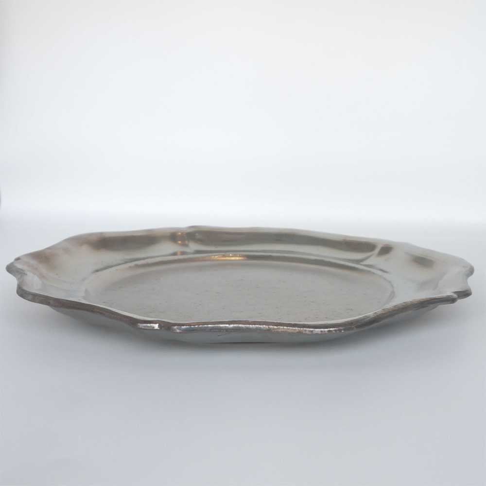 木村 年克 銀化鉄釉 花リム皿 | knot Online