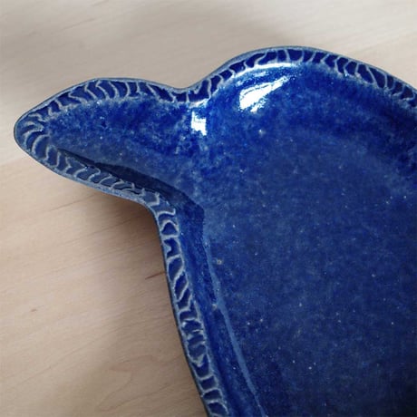 櫻井靖泰　猫鉢（青）