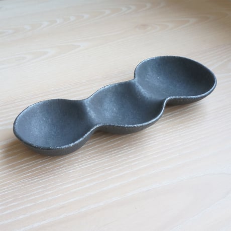 櫻井靖泰　枝豆皿/小（黒）