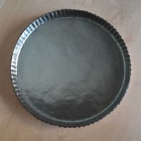 木村 年克　銀釉タルト皿 28cm