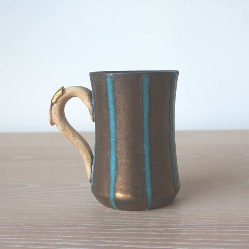 加藤 輝雄 マグカップベルト付 type-SL（マンガン釉/縦縞） | knot Online