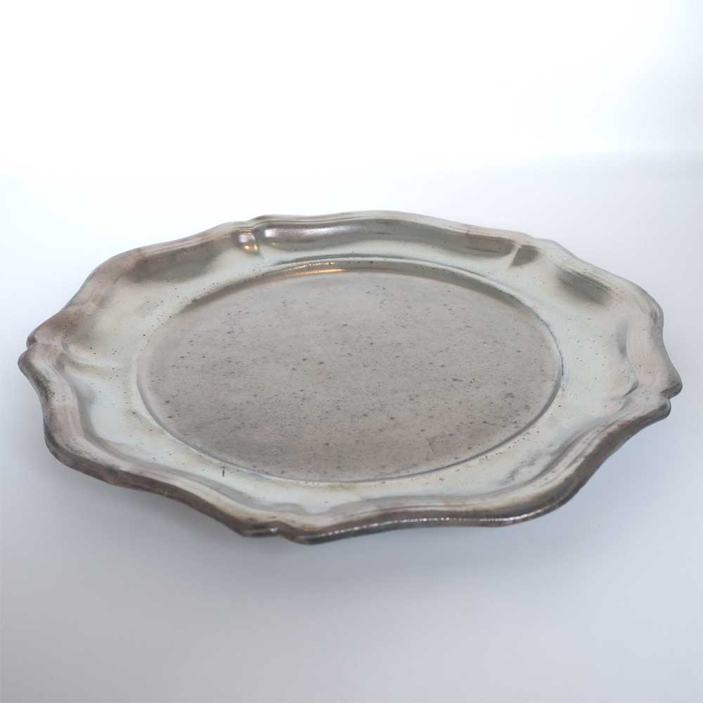 木村 年克 銀化鉄釉 花リム皿 | knot Online