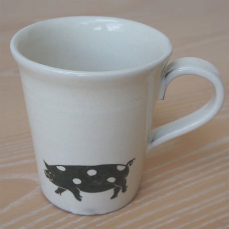 TAKUNOBU 粉引コーヒーカップ　ブタ