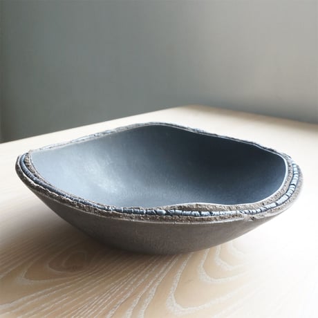 櫻井靖泰　Jag bowl（9寸）黒釉