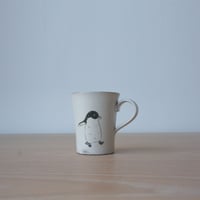 TAKUNOBU 粉引コーヒーカップ　アデリーペンギン