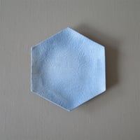 かねと窯　清水 圭一　ヘキサゴンプレート（青）