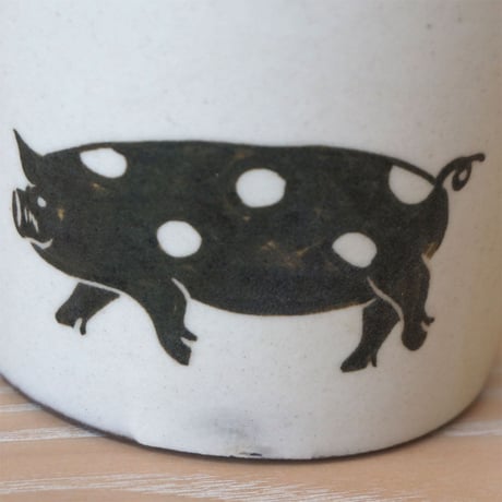 TAKUNOBU 粉引コーヒーカップ　ブタ