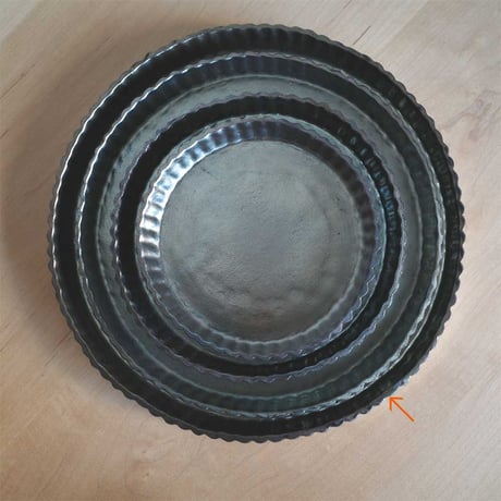 木村 年克　銀釉タルト皿 28cm