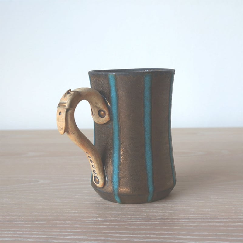 加藤 輝雄 マグカップベルト付 type-SL（マンガン釉/縦縞