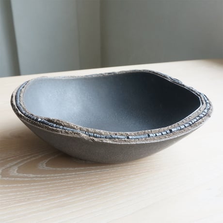 櫻井靖泰　Jag bowl（9寸）黒釉