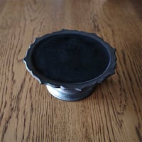 木村 年克　黒銀彩　コンポート皿