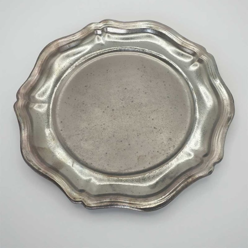 木村 年克 銀化鉄釉 花リム皿 | knot Online