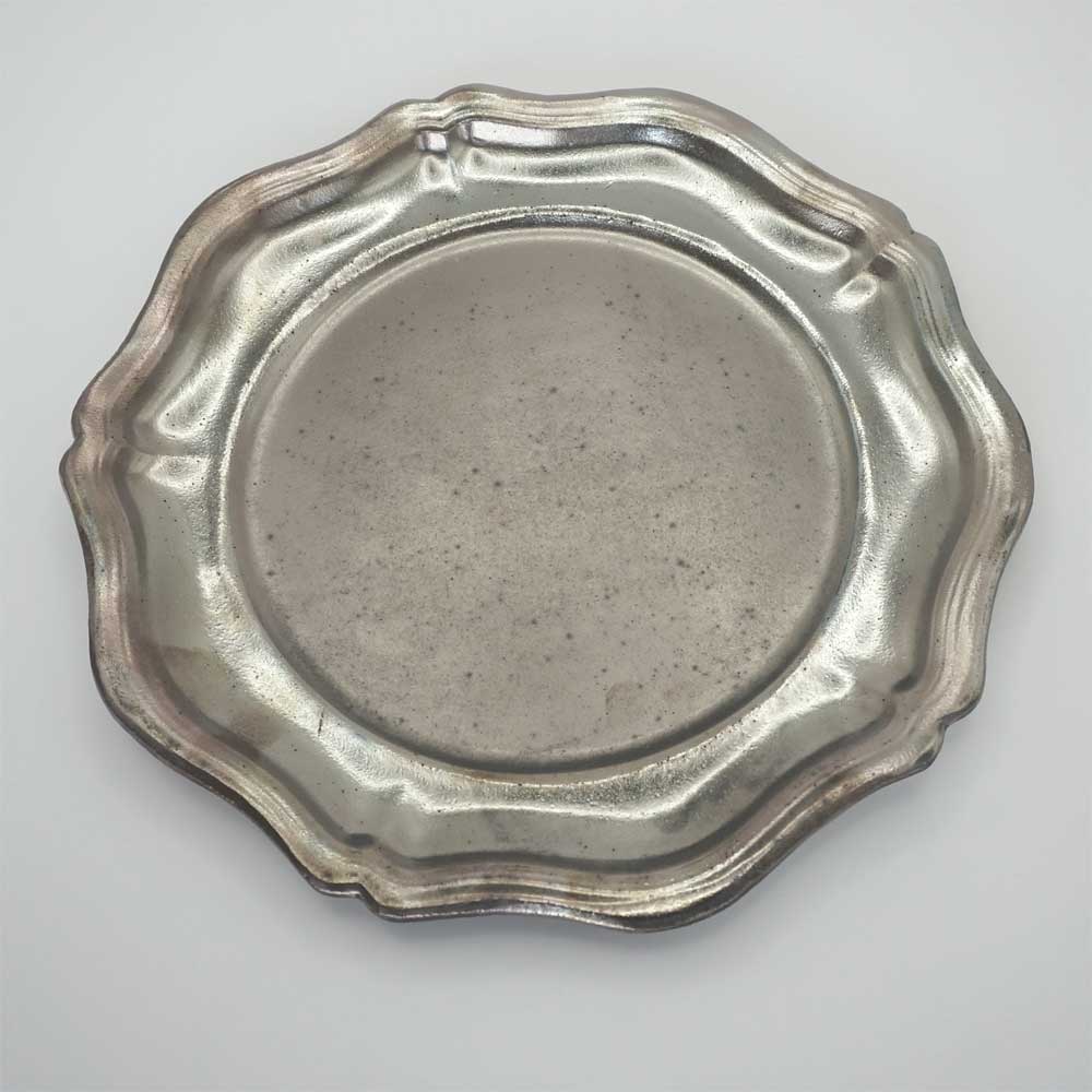 木村 年克 銀化鉄釉 花リム皿 | knot Online