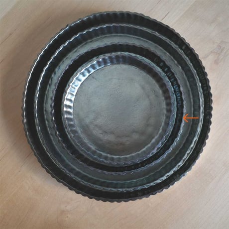 木村 年克　銀釉タルト皿 20cm