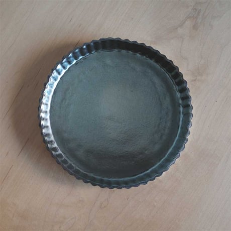 木村 年克　銀釉タルト皿 20cm