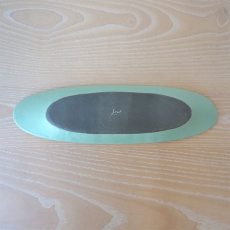 3RD CERAMICS　楕円皿　L　ターコイズ