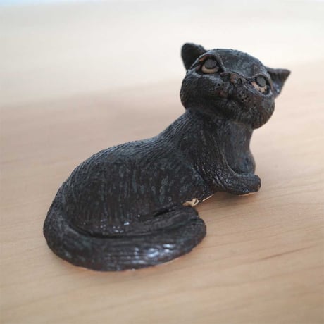 櫻井靖泰　箸置きにもなる子猫　黒B