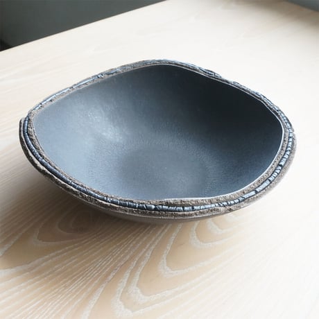 櫻井靖泰　Jag bowl（9寸）黒釉
