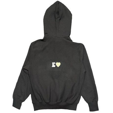 E♡ double zipup hoodie (black)