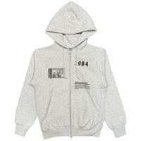1984 double zipup hoodie (silver gray)