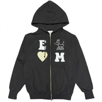 E♡ double zipup hoodie (black)