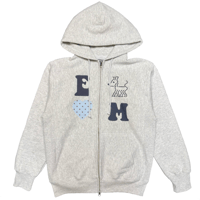 E♡ double zipup hoodie (silver gray)