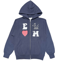 E♡ double zipup hoodie (navy)