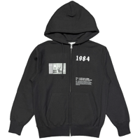 1984 double zipup hoodie (black)