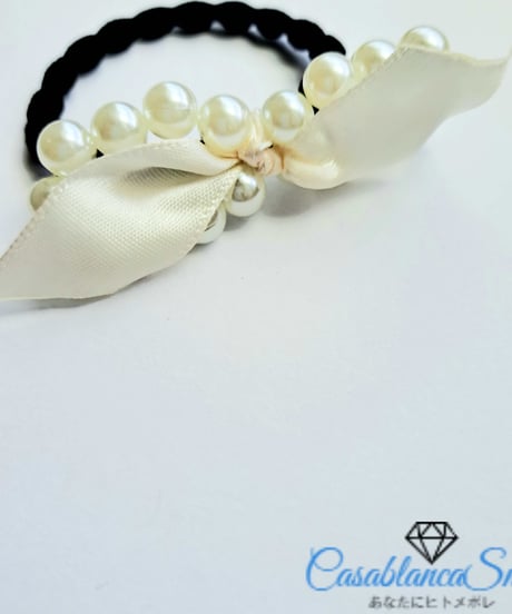 模造真珠の蝶ネクタイヘアバンド(2種類)