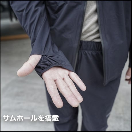 【milestone】アップスウィング レインフーディ / UP-SWING Rain Hoody (Graphite Black)