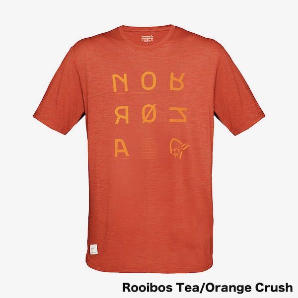 Tシャツ 橙 オレンジ メンズ 【 ORANGE NORRONA SVALBARD WOOL TSHIRT