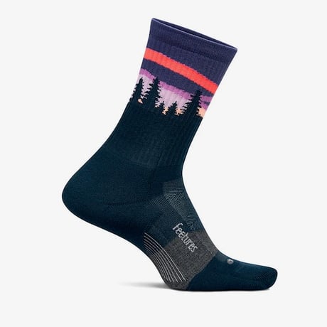 【Feetures】Trail Max Cushion Mini Crew (PurpleAurora)