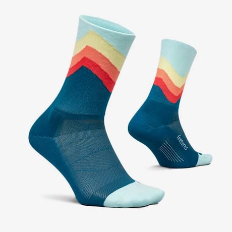 【Feetures】Elite Light Cushion Mini Crew (Blue Swell)