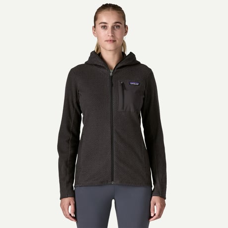【patagonia】ウィメンズ R1 エア フルジップ フーディ / Women's R1 Air Full-Zip Hoody (BLK)