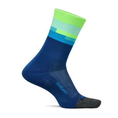 【Feetures】Elite Light Cushion Mini Crew (Surfboard Blue)