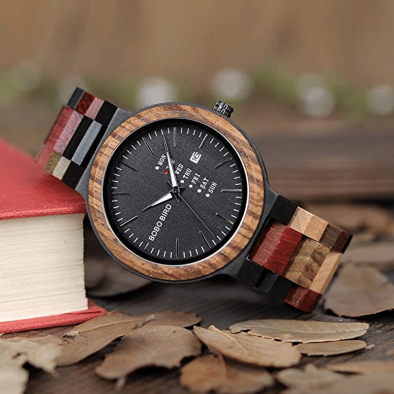 BOBOBIRD ボボバード p14-1 木製腕時計 天然木材 カラフル 曜日・日付