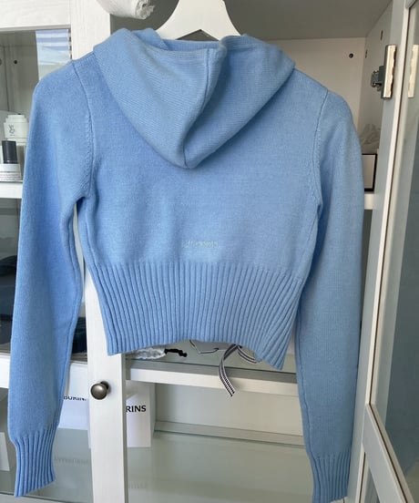 Tae Knit Hooded Cardigan/Blue