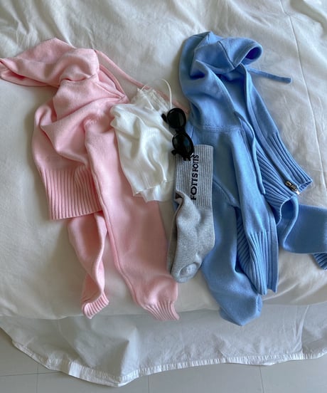 Tae Knit Hooded Cardigan/Pink