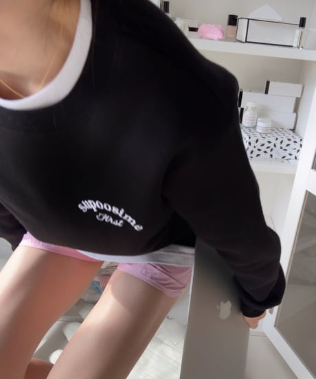THE FIRST SUPOOSIME CREWNECK SWEATSHIRT/BLK