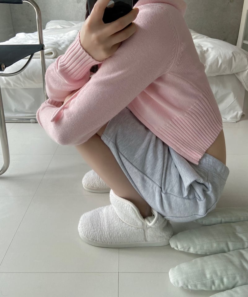 Tae Knit Hooded Cardigan/Pink | SUPOOSIME