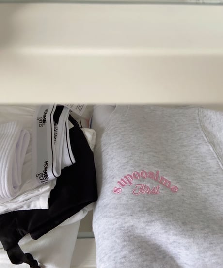 THE FIRST SUPOOSIME CREWNECK SWEATSHIRT/GRY