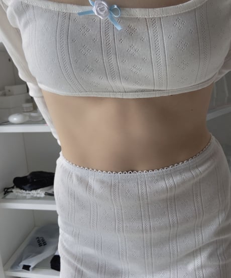 Ally Pointelle Crop