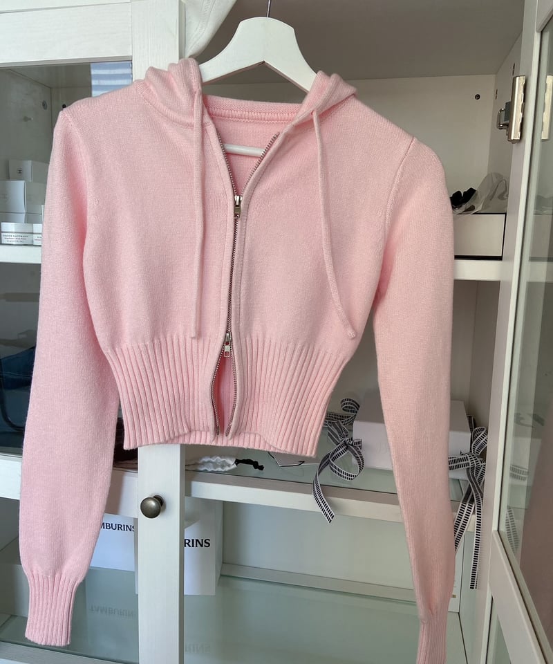 パンツ Taylor hoodie knit tops color pink Tae Knit Hooded Cardigan/Pink | SUPOOSIME