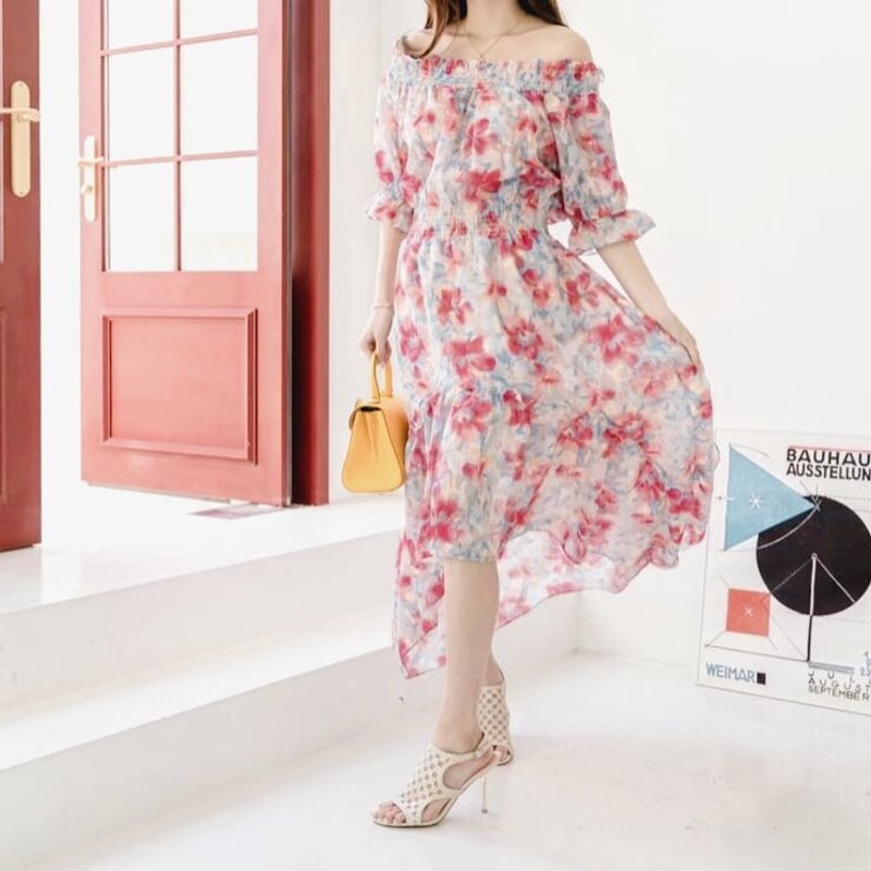 花柄ワンピース【ピンク花柄】 | SSEONMUL'S STORE 花柄ワンピース【ピンク花柄】 | SSEONMUL'S STORE