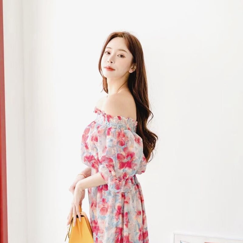 花柄ワンピース【ピンク花柄】 | SSEONMUL'S STORE 花柄ワンピース【ピンク花柄】 | SSEONMUL'S STORE